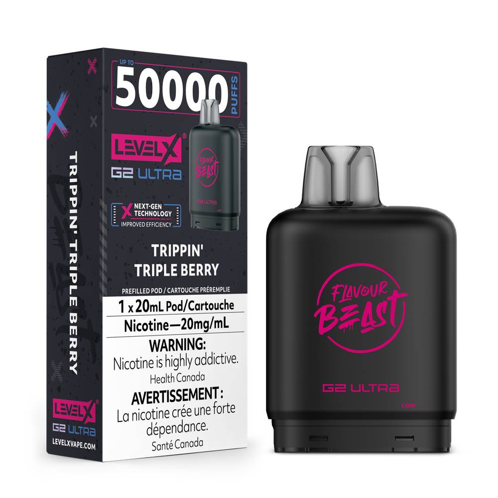 Flavour Beast LEVEL X G2 Ultra 50K Pod - Trippin' Triple Berry 20mg